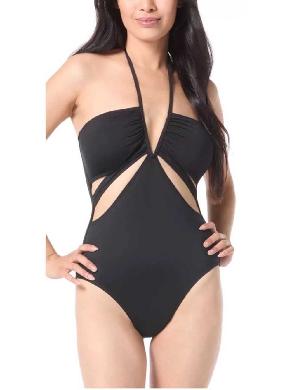 $122 Vince Camuto Women's V-Wire Cut-Out One Piece Swimsuit 8 pap2726a
